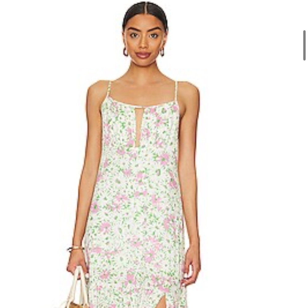 Cha Sor Floral Sleeveless Maxi Dress - Pink and Green‎
